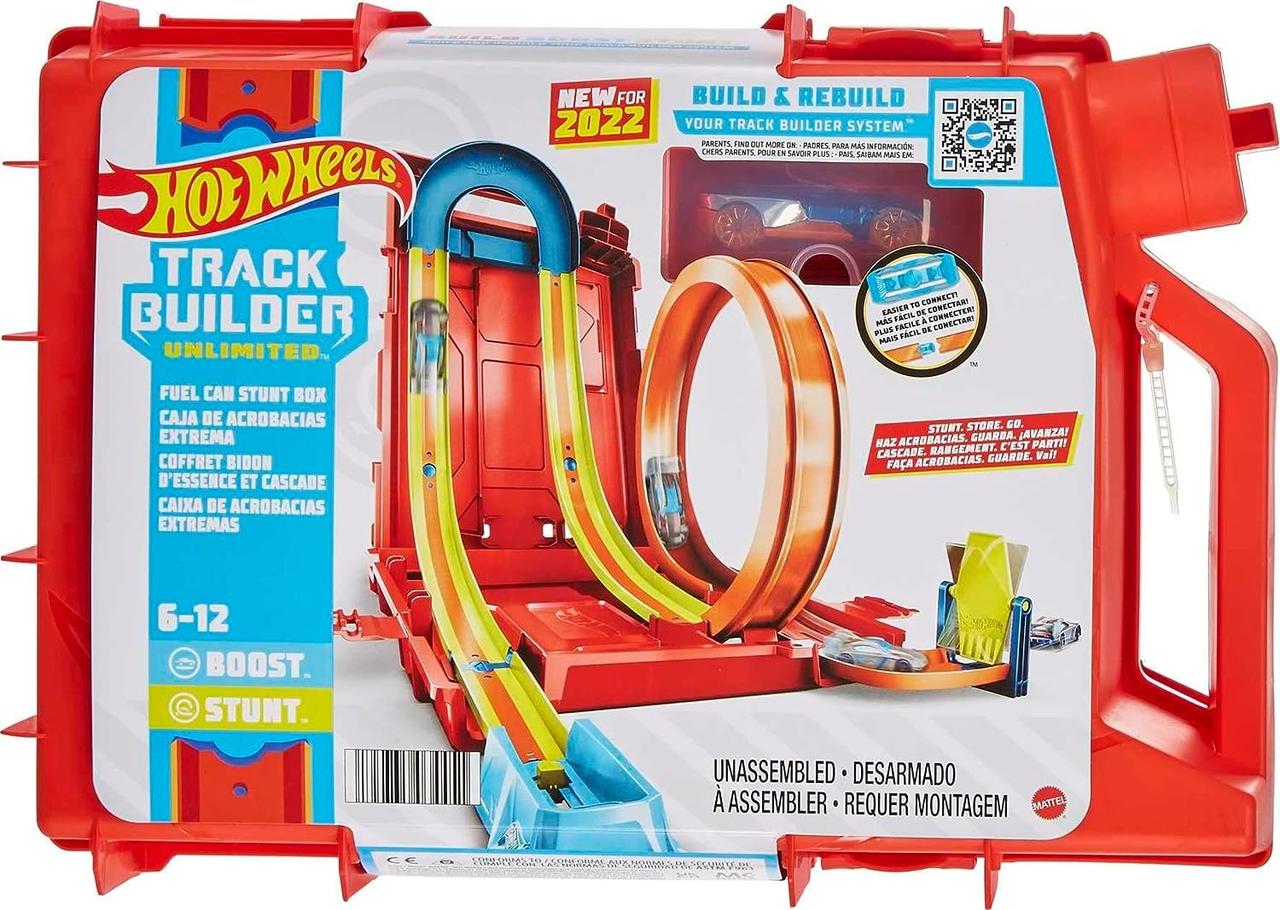Трек Хот Вілс Hot Wheels Турботрюки каністра для трюків Track Builder Unlimited Fuel Can Stunt Box HDX78