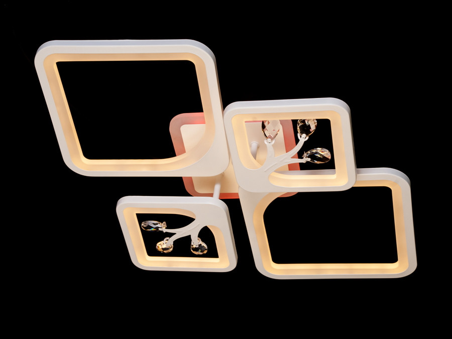 LED люстра в дитячу з підсвіткою, колір білий, 100 W на 14 мм 8157-2+2WH-LS, фото 1