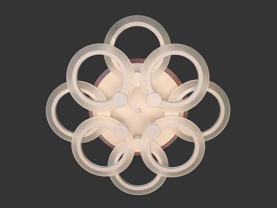 Стельова LED люстра в спальню, колір білий, 110 W на 16 мм A8022-4+4WH-LS