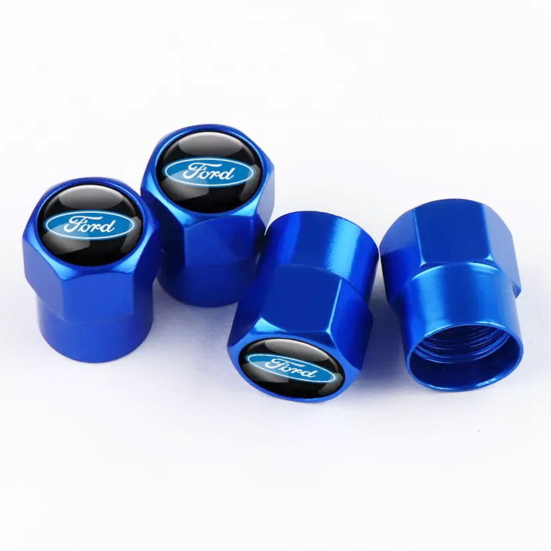 Захисні ковпачки на ніпель для Ford Short Blue Форд, 4 шт.