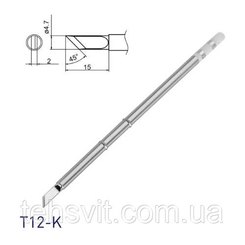 Жало накінечник T12-K Ніж для паяльника паяльної станції Hakko T12