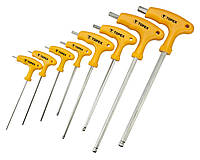 Topex Ключи шестигранные, набор 8 ед., 2-10 мм, Т-образная ручка, шарообразный наконечник, длинные Baumar -