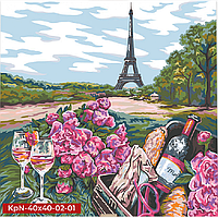 Набір для творчості Картина за номерами Малювання на полотні 40X40 см. "Єйфілева вежа"