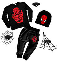 Спортивный костюм (штаны+свитшот+шапка) для мальчика "spider man" 110 Family look