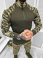 Тактическая боевая рубашка пиксель/ Армейская военная рубашка убакс пиксель хаки/ Военный убакс олива ЗСУ