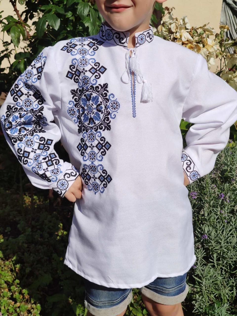 Вишиванка на хлопчика на домотканому полотні  "Ярославчик" 110-146 зріст, фото 1