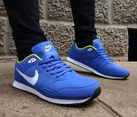 Кроссовки мужские молодежные Nike Air Runner blue на шнуровке.