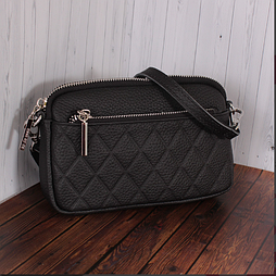 Шкіряна чорна маленька стильна сумочка клатч із натуральної шкіри