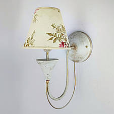 Бра білий із золотом та абажур з квітами на 1 лампочку Е14, 36х17х28 см, фото 2
