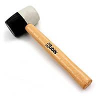 Киянка гумова Kubis чорно-біла 450 г ∅ 60 мм дерев'яна ручка (02-02-4245)