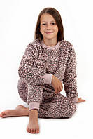 Махровая пижама для девочек 128, принт 9