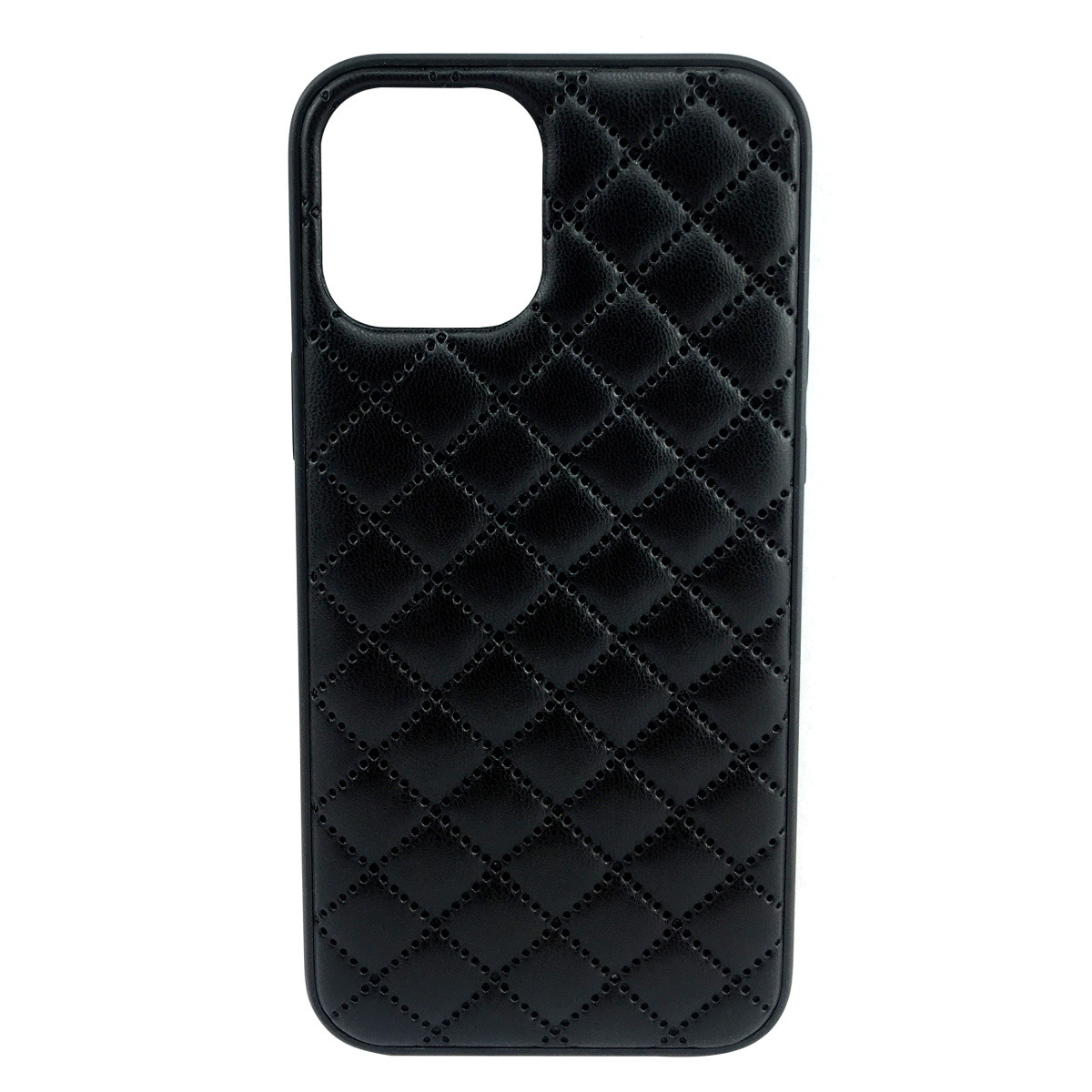 Чохол накладка Quilted Leather Case Full Camera для Apple iPhone 12 Pro Max Black, фото 1
