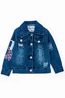 Джинсовый пиджак для девочки 4, синий
