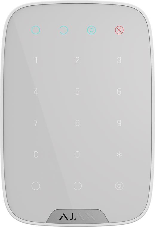 Ajax Бездротова сенсорна клавіатура KeyPad, Jeweller, 3V * 4ААА, біла  Baumar - Знак Якості
