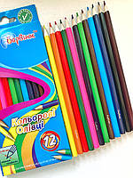 Кольорові олівці 12 кольорів "Барвінок"