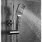 Набір душова система 3 в 1 з тропічним і ручним душем і змішувачем на умивальник Frap F2461 квадратна хром, фото 8