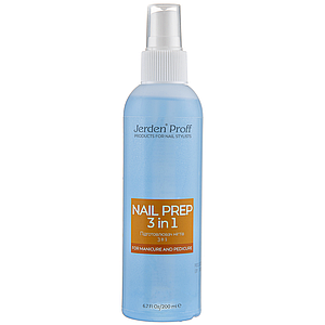 Засіб для зняття липкого шару, дегидратор, знежирювачах Jerden Proff NAIL PREP 3 в 1, 200 мл