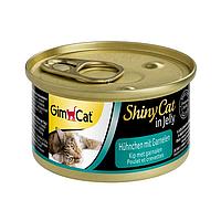 Вологий корм для кішок GimCat Shiny Cat (курка та креветки) - 70 гр