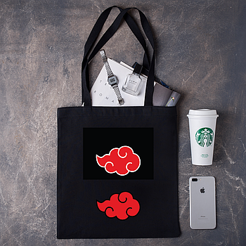 Шоппер,сумка з принтом аніме "Шеврон хмара Акацукі"