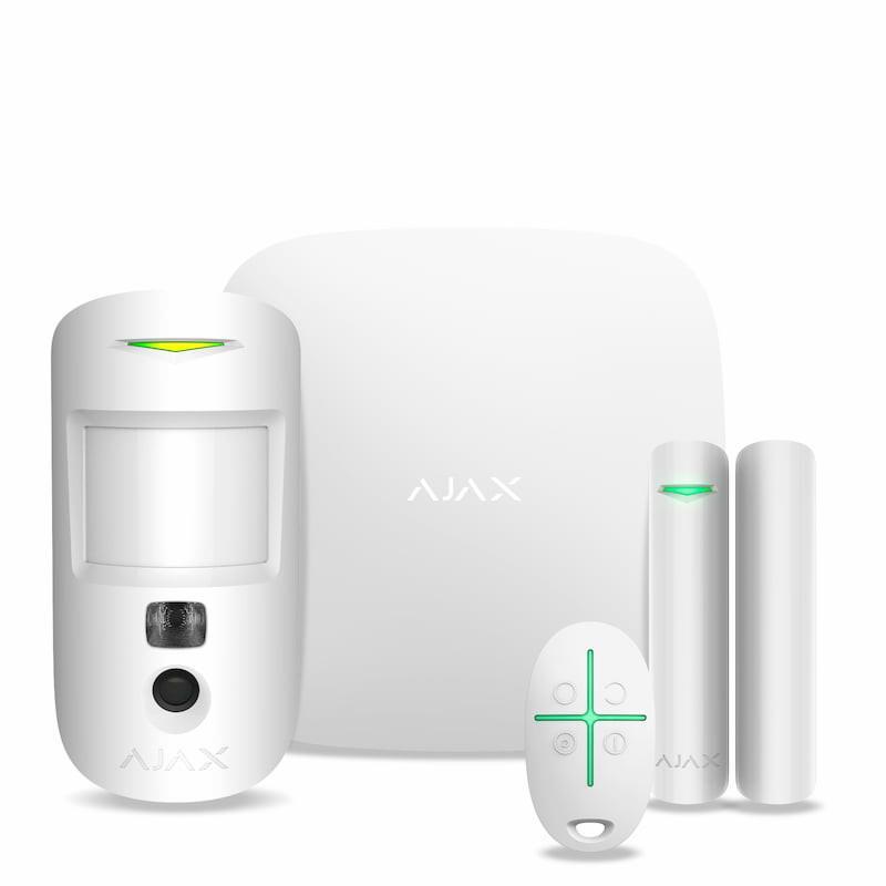 Ajax Комплект охоронної сигналізації StarterKit Cam, hub 2, motioncam, doorprotect, spacecontrol, jeweller, бездротовий, білий 