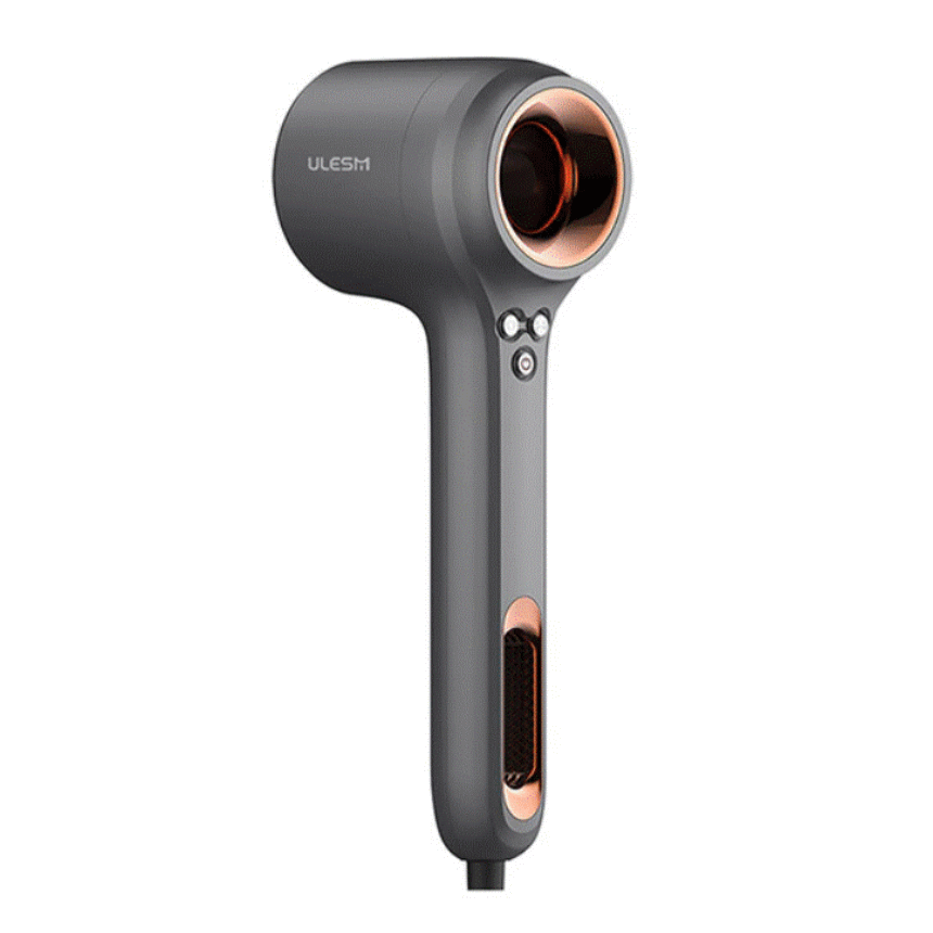 Фен для волосся Ulesm Anion Leafless Hair Dryer Ionic Metal Gray, 1500 Вт (WY602-Grey)