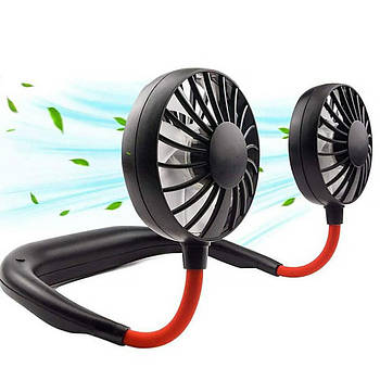 Портативний міні вентилятор на шию 360° Sport Fan, 3 швидкості, Чорний / Бездротовий спортивний вентилятор