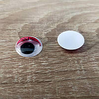 Глаза для игрушек круглы живые с ресницами, Красные 18 мм (пара)