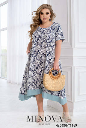 Легка жіноча сукня, тканина "Льон" 50, 52, 54, 58 розмір 50, фото 1