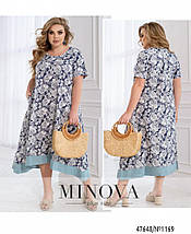 Легка жіноча сукня, тканина "Льон" 50, 52, 54, 58 розмір 50, фото 4