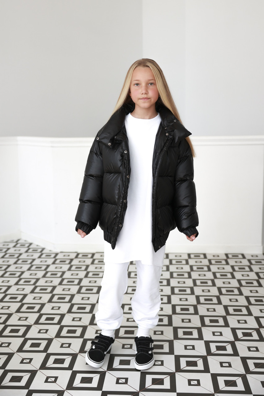 Демисезонная детская куртка Glamour kids черная - фото 7 - id-p1909852306