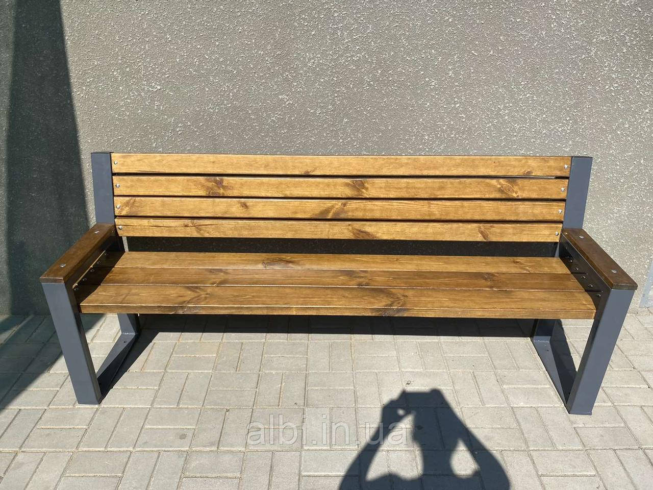 Лава "Валеріо", 2 м графіт паркова лавка, лавочка, вулична лавка