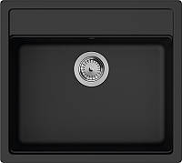 Hansgrohe Мийка кухонна S52, граніт, прямокутник, без крила, 550х490х190мм, чаша - 1, врізна, S520-F510, чорний графіт  Baumar -
