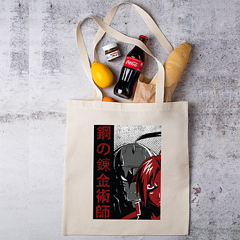 Шоппер,сумка з принтом аніме "Сталевий алхімік"