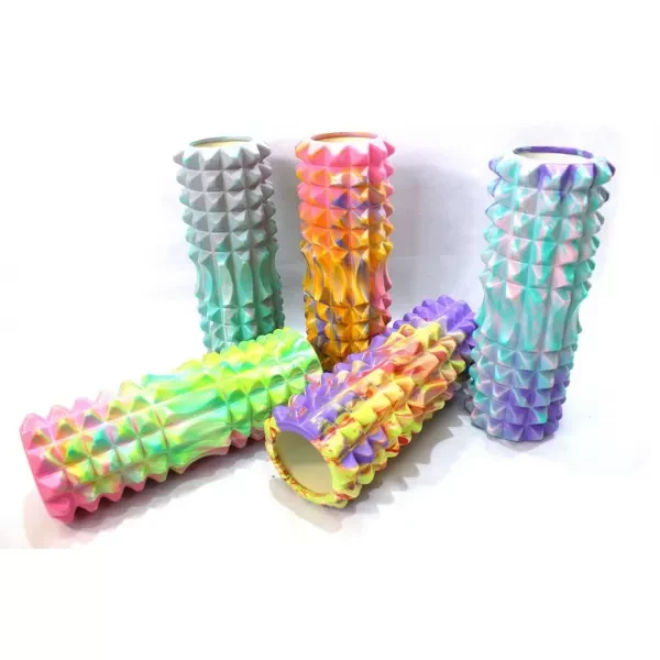 Масажний валик для тіла ніг спини 33 х 13 см із виїмкою під хребет мультиколор, фото 1