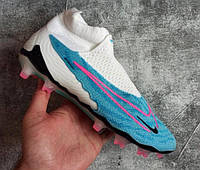 Детские футбольные бутсы Nike Phantom GX FG копы буцы для футбола найк фантом с носком чулком без шнурков 36