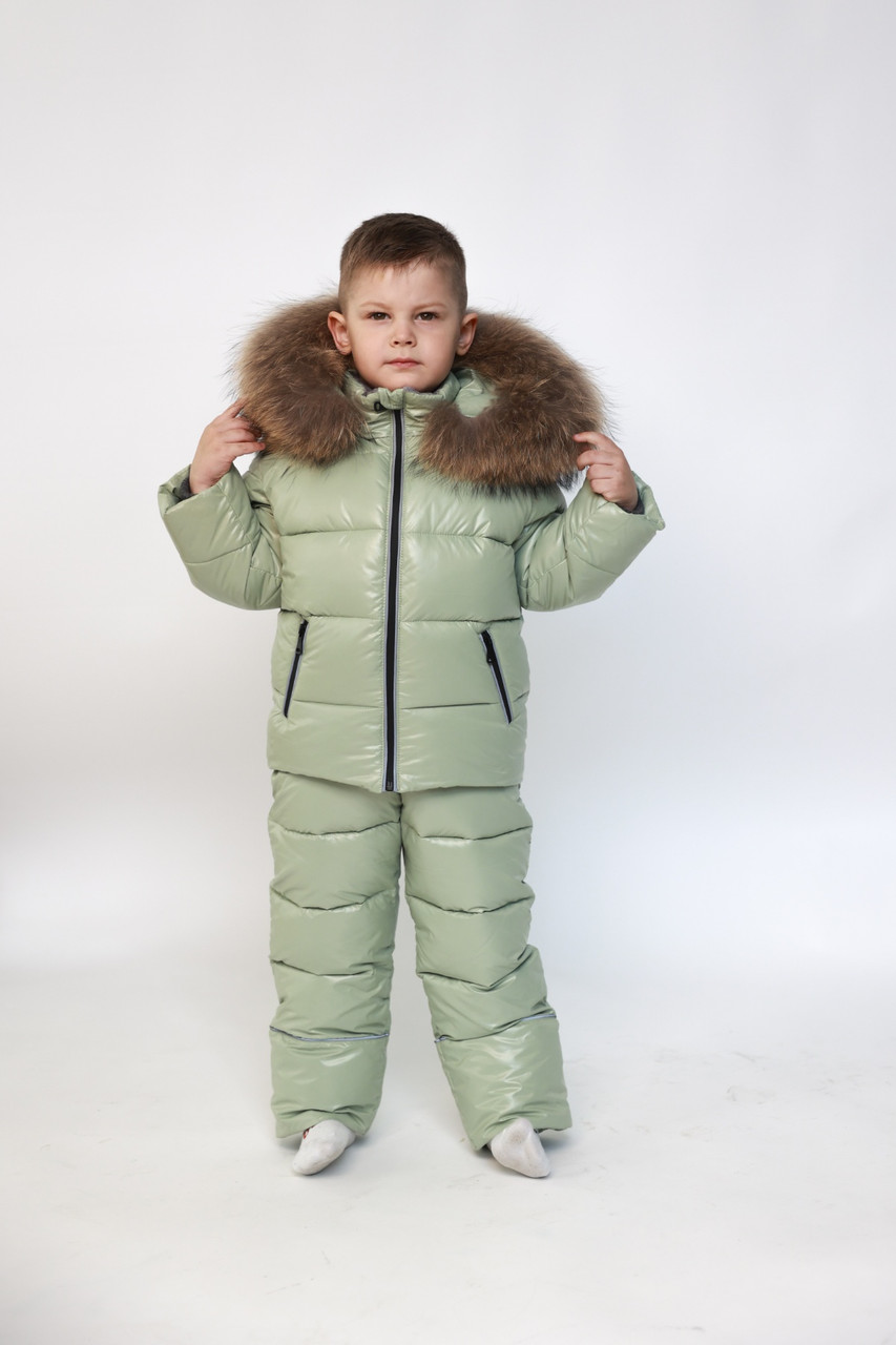 Детский зимний комбинезон Glamour kids Фисташка - фото 1 - id-p1911357250