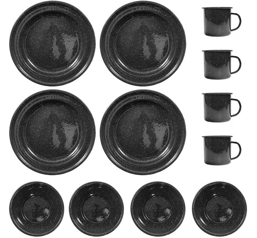 Набор туристической посуды на 4 человек Mil-Tec Western Black 14678002 - фото 3 - id-p1911356716