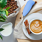 Капучинатор для вершків та молока FUKE coffie mixer, Блакитний / Спінювач молока, фото 5