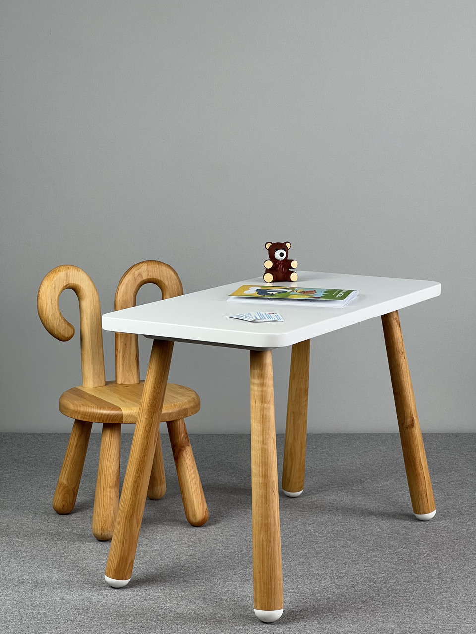 Прямокутний столик "Монтессорі" та стільчик "Шон" з дерева