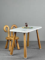 Прямоугольный столик "Монтессори" и стульчик "Шон" из дерева