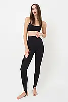 Классические женские лосины бесшовные Giulia Leggings Straps из микрофибры с пяткой р. S/M - L/XL