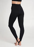 Лосіни безшовні класичні жіночі з мікрофібри з п'яткою Giulia Leggings Straps чорні S/M - L/XL, фото 4