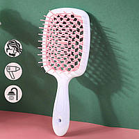 Продувная расческа для длинных волос Janeke Superbrush Белый/светло-розовый, супербраш (гребінець) (TS)