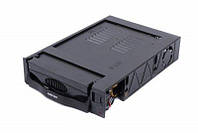 Карман внутренний Agestar SR3P-SW-1F, Black, в отсек 5.25, 3.5" SATA, вентилятор, пластик, Power Slide Switch
