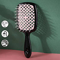 Щетка для волос Superbrush Janeke Черный/светло-розовый, расческа для мокрых волос (щітка для волосся) (TO)