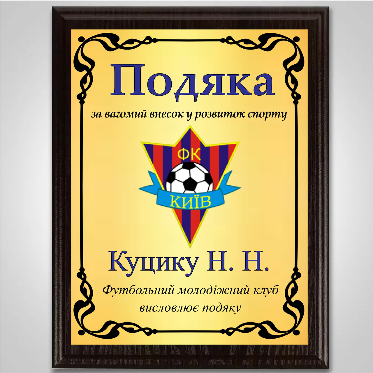 Нагороджений металевий диплом на підкладці за чудові досягнення