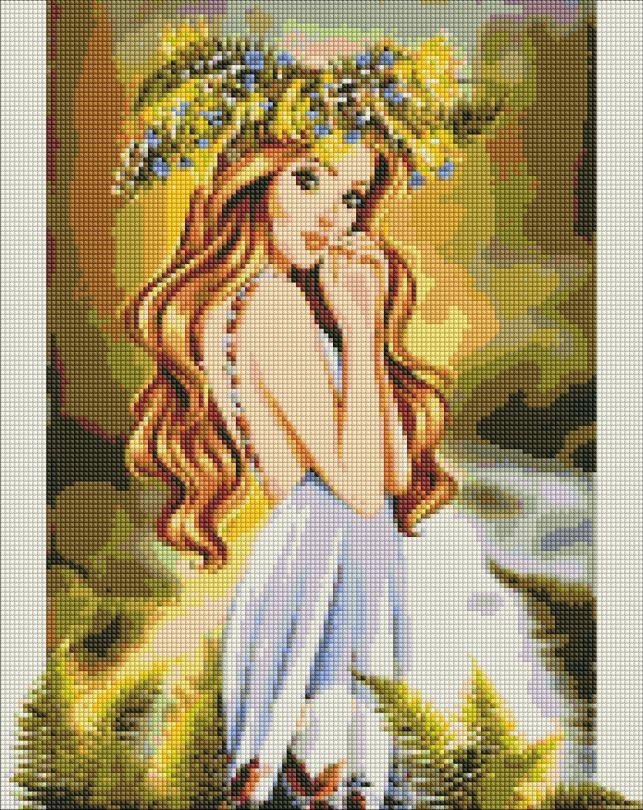 AMO7398 Діамантова мозаїка на підрамнику Берегиня лісу, 40х50 см