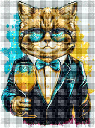 AMO7511 Діамантова мозаїка на підрамнику Містер Кіт, 30х40 см, фото 1