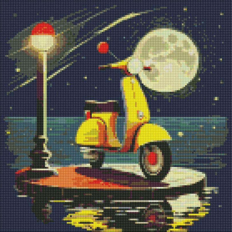 AMO7516 Діамантова мозаїка на підрамнику Чудовий сон, 40х40 см