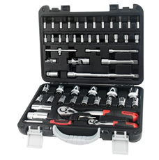 Набір головок та аксесуарів 1/4" і 1/2" 56 предметів AmPro T46180 (Тайвань), фото 1